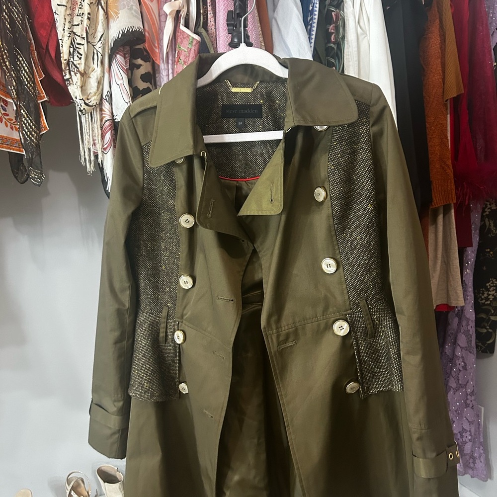 Steve Madden Olive Green Women's Trench Coat